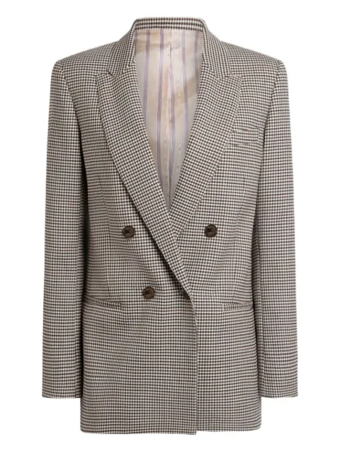 ETRO double-breasted gingham blazer Brown WRCA010899TQB85