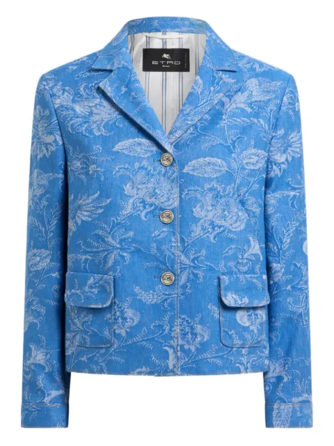 ETRO jacquard floral-motif jacket Blue WRNA002799TJEK7