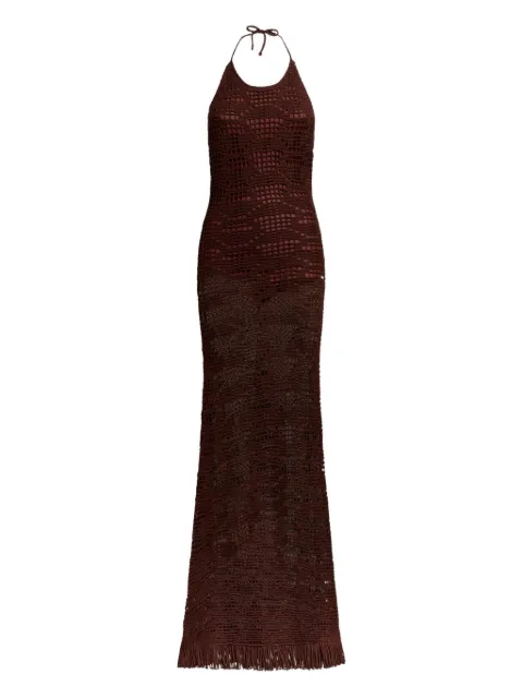 ETRO long dress in crochet-effect cotton Brown WRKA0128AV838