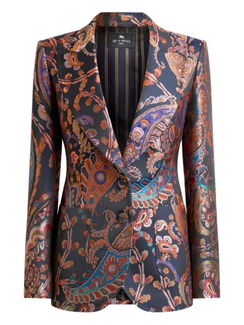 ETRO jacquard floral-paisley blazer Blue WRCA000999TJS82