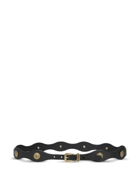 ETRO jewel studs leather belt Black WP3B0068AE316
