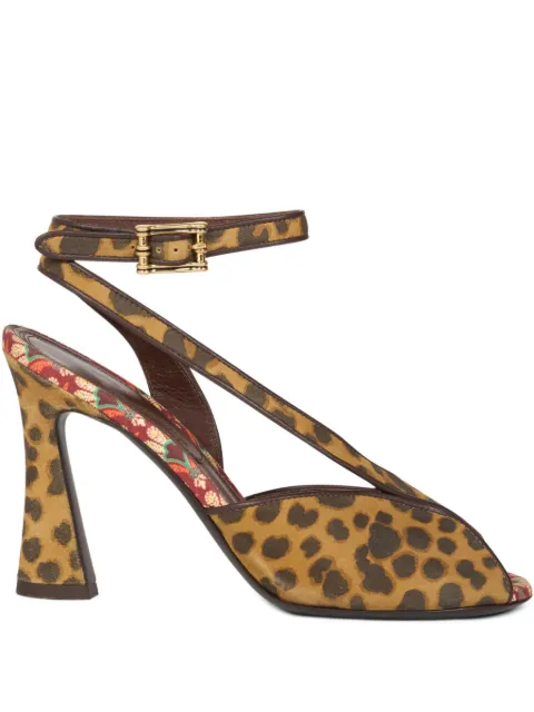 ETRO 90mm animal-print heeled sandals Brown WS4F0033AP435