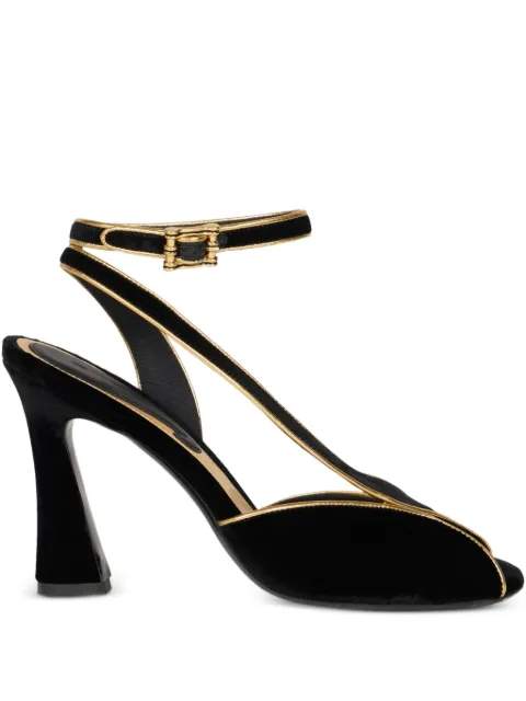 ETRO velvet high-heeled sandals with metallic-trim Black WS4F0033AT278