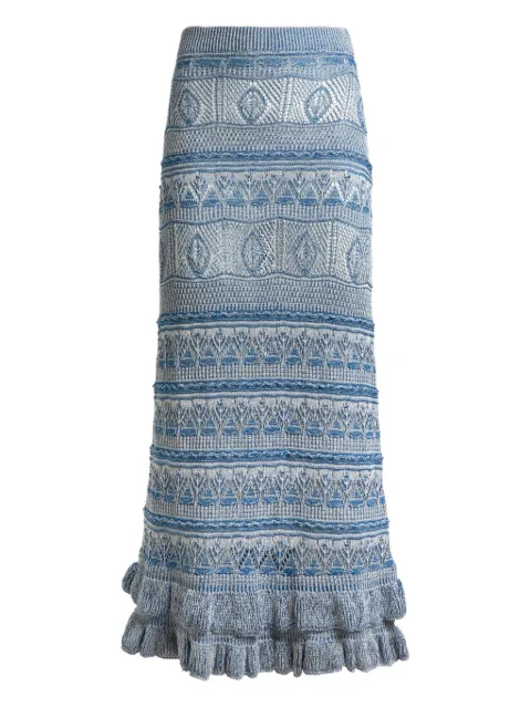 ETRO crocheted cotton maxi skirt Blue WRKB0062AV867