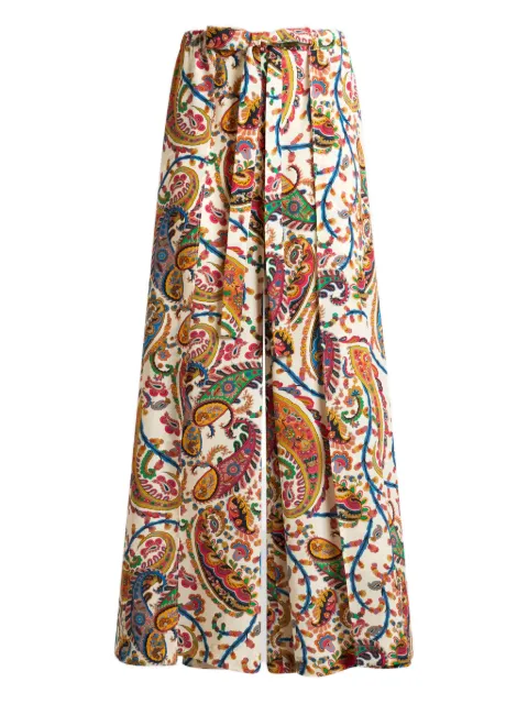 ETRO palazzo trousers with belt and floral Paisley motif Neutrals WRPA0013AKF33