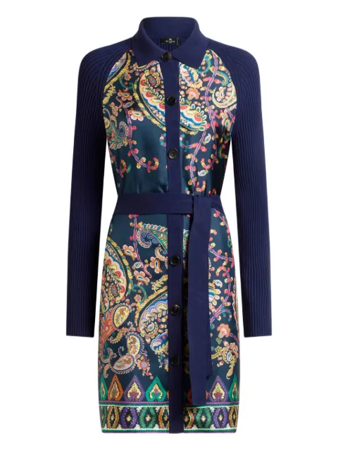 ETRO ribbed paisley cardigan Blue WRKP0033AV835
