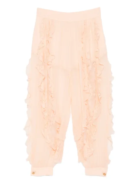 ZIMMERMANN Rebellion ruffled lace trousers Neutrals 7236PC261