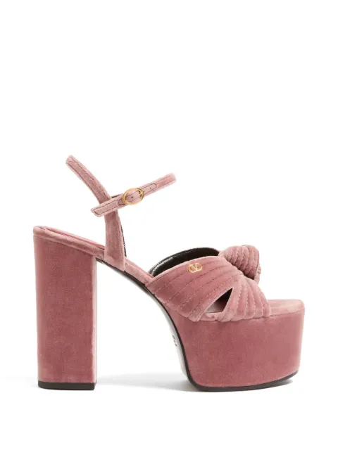 Valentino Garavani Crasher velvet platform sandals 125mm Pink WS0NS1WPJ