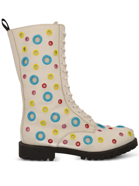 Moschino Pre-Owned lace-up biker boots White WCV25082105