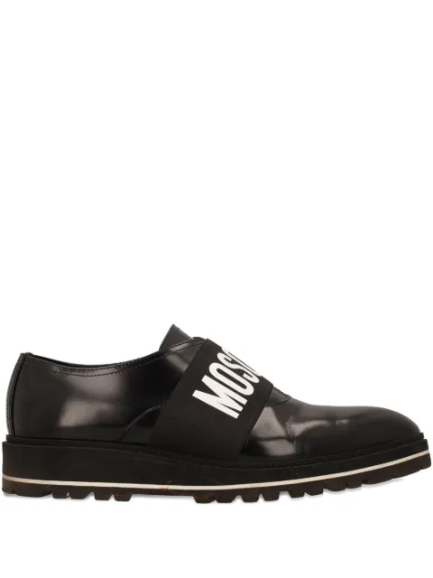 Moschino Pre-Owned logo-strap loafers Black WCV25081905