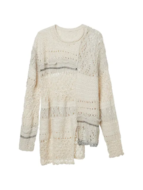 Y's openwork-knit sweater Neutrals YQK08682OFFWHITE