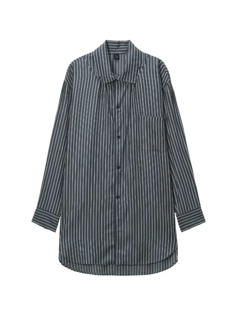 Y's striped chest-pocket shirt Grey YQB04228GREY