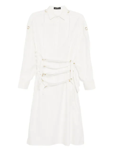 Undercover buckle cutaway-collar shirt dress White UC1E1705