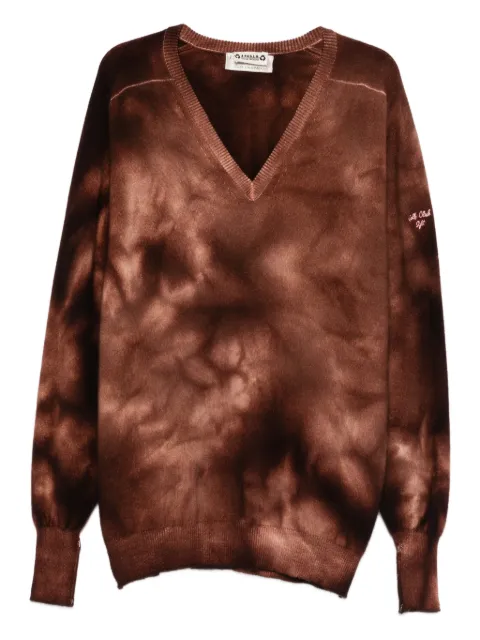 A.N.G.E.L.O. Vintage Upcycling tie-dye V-neck sweater Brown AU250UP