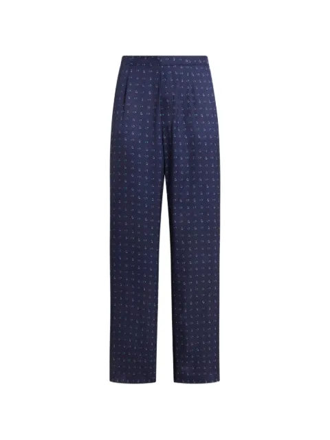 ETRO twill trousers with micro paisley motif Blue MREA000699SA4F2