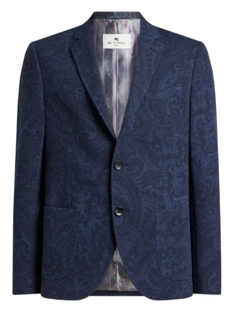 ETRO paisley single-breasted blazer Blue MRCB000599JAE01