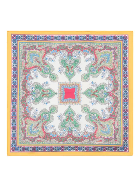 ETRO floral paisley silk pocket square White MAUA0004AKG95