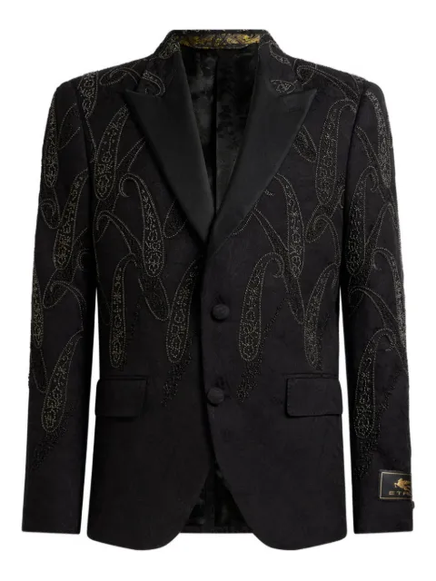 ETRO paisley embroidery jacquard jacket Black MRCA0008AR427