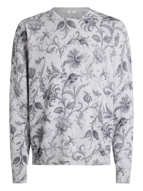 ETRO flora- motif sweater Grey MRKF0096AQ419