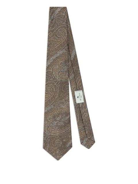 ETRO jacquard motif silk tie Brown MASA0001AQ381