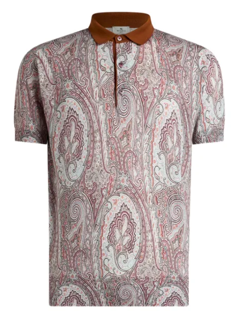 ETRO floral paisley polo shirt Brown MRKF0004AKG61