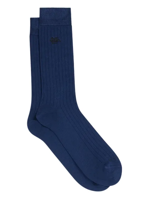 ETRO pegaso logo ribbed socks Blue MAVA0001AC335