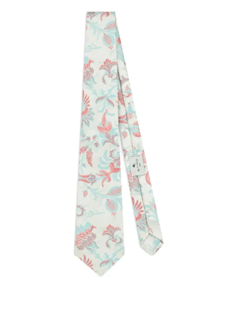 ETRO jacquard floral motif tie Neutrals MASA0001AQ400