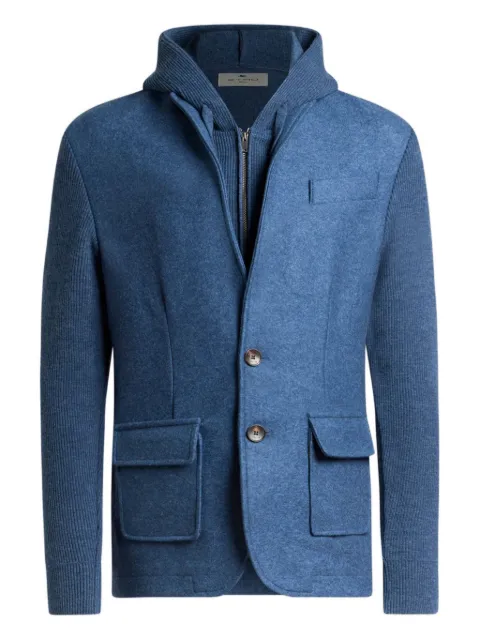 ETRO wool jacket with removable hood and bib Blue MRKH0008AV824