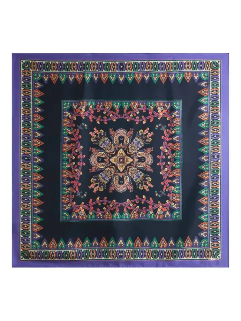 ETRO silk scarf with geometric and medallion motif Black WAXA0006AKD98