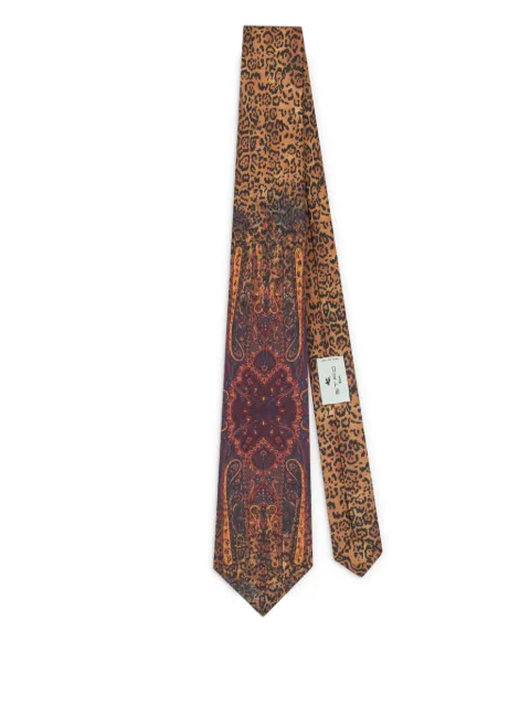 ETRO paisley animal-motif tie Brown MASA0001AKF25