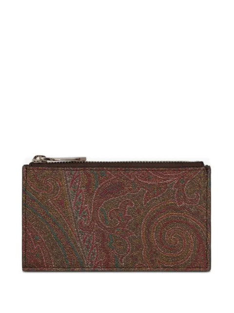 ETRO Arnica paisley zip card holder Brown MP2E0002AA086