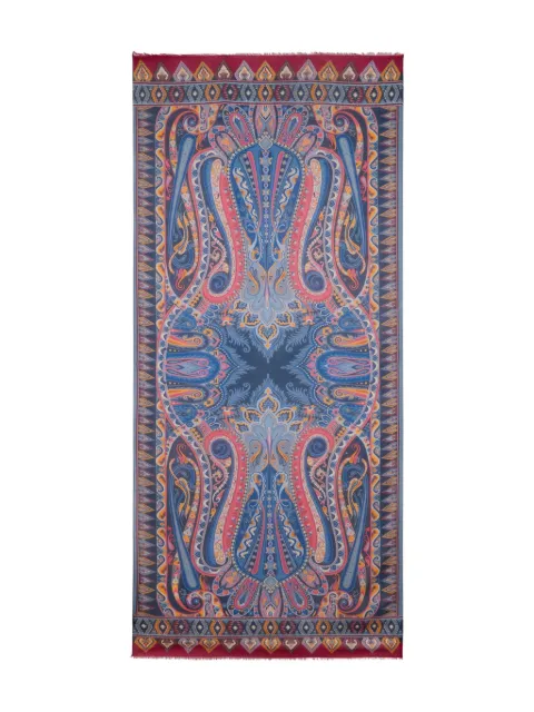 ETRO floral paisley scarf Blue MATA0038AKG93