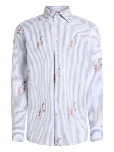 ETRO striped cotton jacquard shirt with fil coupé motif White MRIB002599TJ5D6