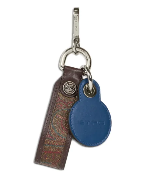 ETRO Arnica paisley-pattern leather keyrings Blue MP2H0003AA086