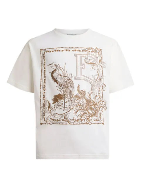ETRO cotton T-shirt with placed print White MRMA0004AV901
