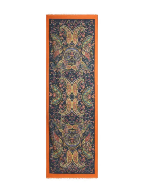 ETRO floral paisley-pattern scarf Blue WATA0005AKD92