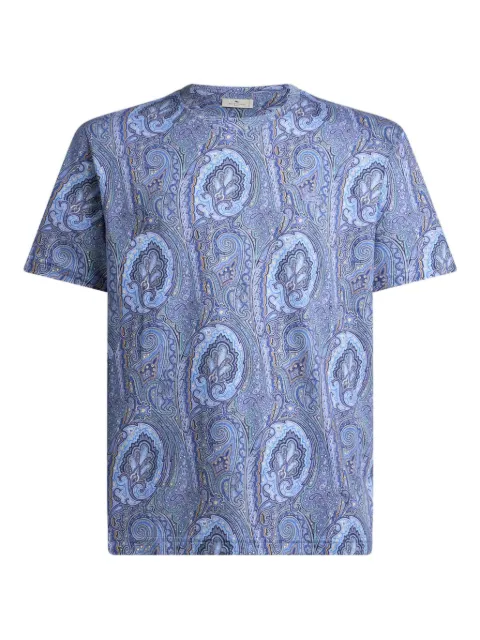 ETRO floral paisley cotton t-shirt Blue MRMA0002AKG33
