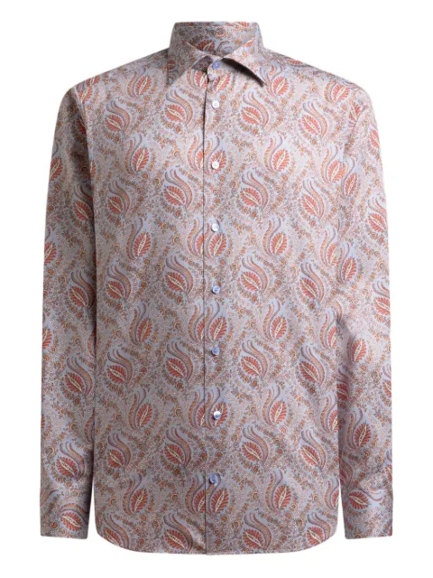 ETRO paisley foliage satin shirt Blue MRIB002599SA5P3