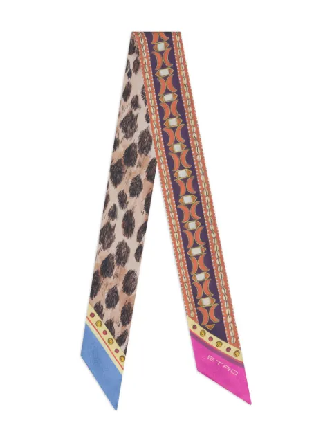 ETRO Paisleyna made of silk with geometric motif and animal motif Brown WATA0016AKD87