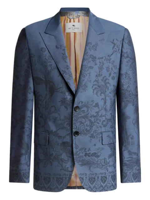 ETRO jacquard wool blazer Blue MRCA005999TP211