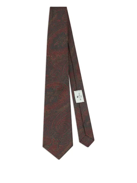 ETRO silk jacquard tie with arnica motif Red MASA0001AQ381