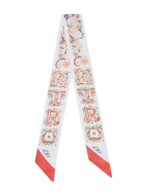 ETRO silk Paisleyina with logo and floral Paisley motif White WATA0016AKE58