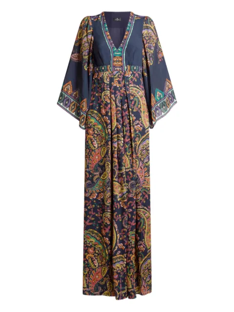 ETRO V-neck paisley-print dress Blue WRHA018099SP4J0