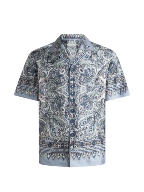 ETRO paisley pocket silk shirt Blue MRIC001399SP1N8