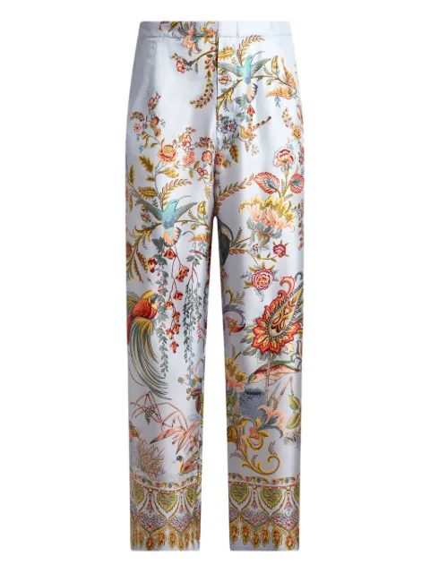 ETRO printed silk trousers Blue MREA000699SP1M6