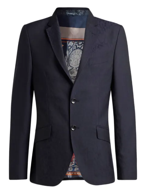 ETRO jacquard single-breasted blazer Blue MRCA000699TJ263