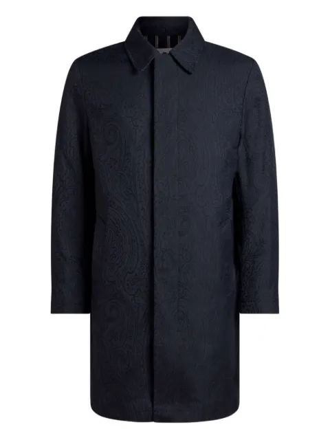 ETRO patterned-jacquard coat Blue MRBA009499TJS87