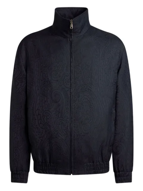 ETRO paisley-jacquard bomber jacket Blue MRBA009699TJS87