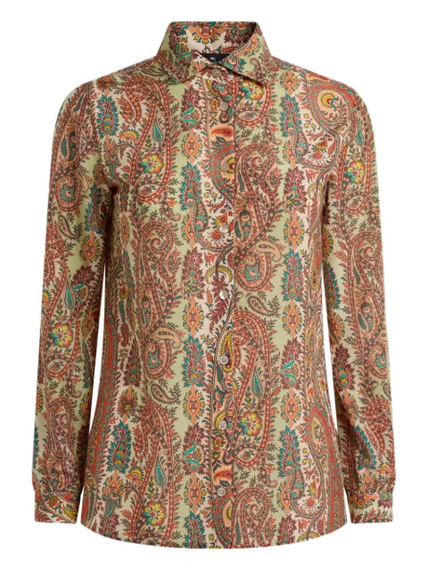 ETRO cotton-blend shirt with leafy paisley motif Neutrals WRIA0019AKH03