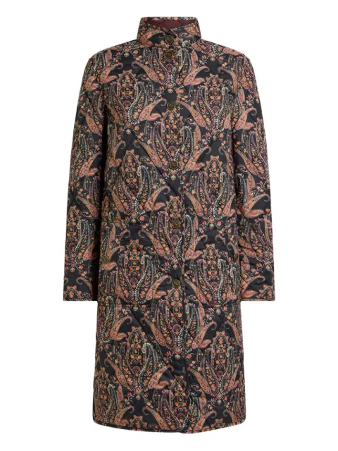 ETRO quilted floral paisley-motif coat Brown WRBB0022AKH73